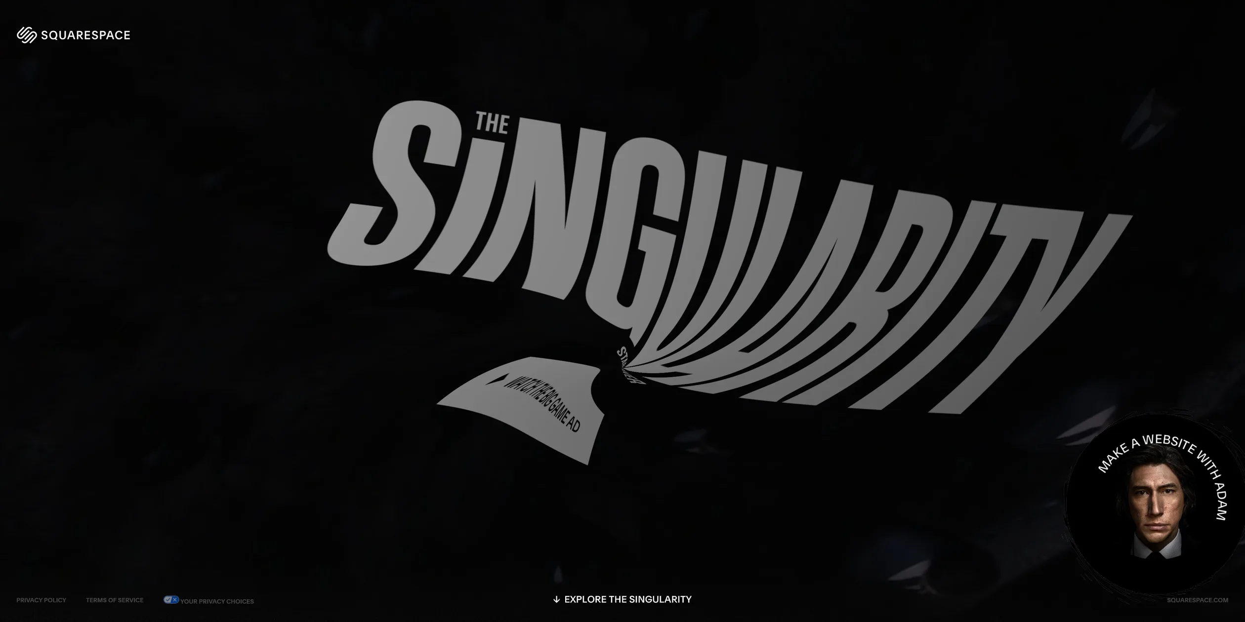 The page twisted into a vortex while the mouse is held down, with the badge undistorted