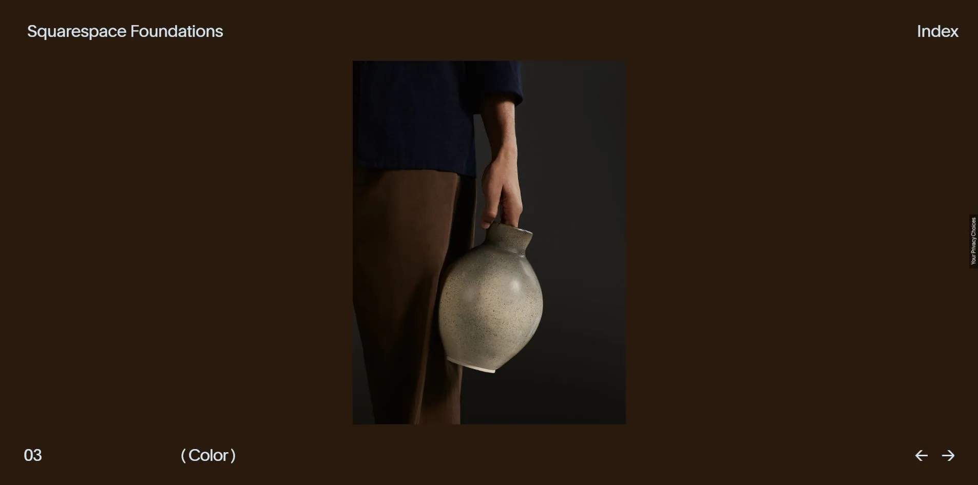 The Photography chapter: the photograph centred, the ground extending out of the picture