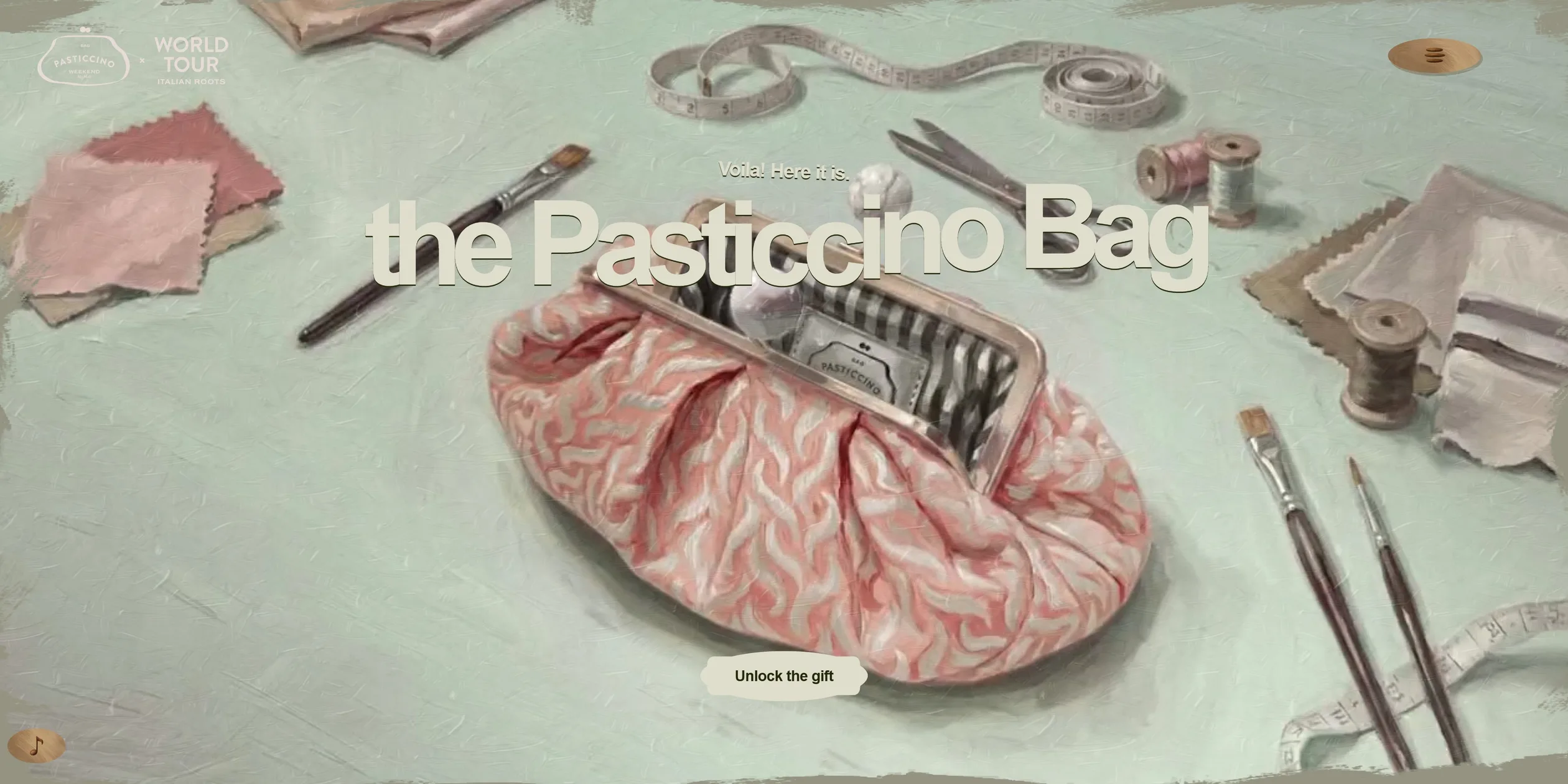 The finished Pasticcino bag on the workbench