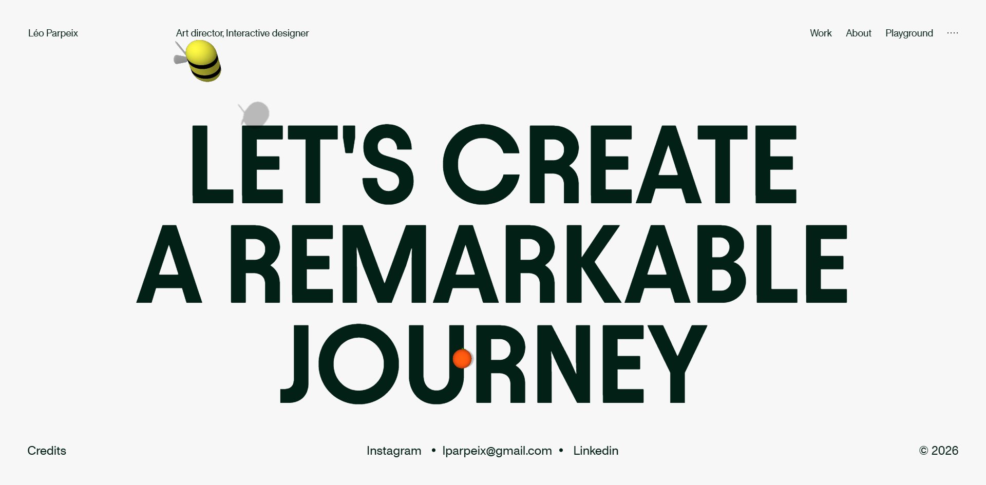 The footer, and the orange dot lodged in the letter U