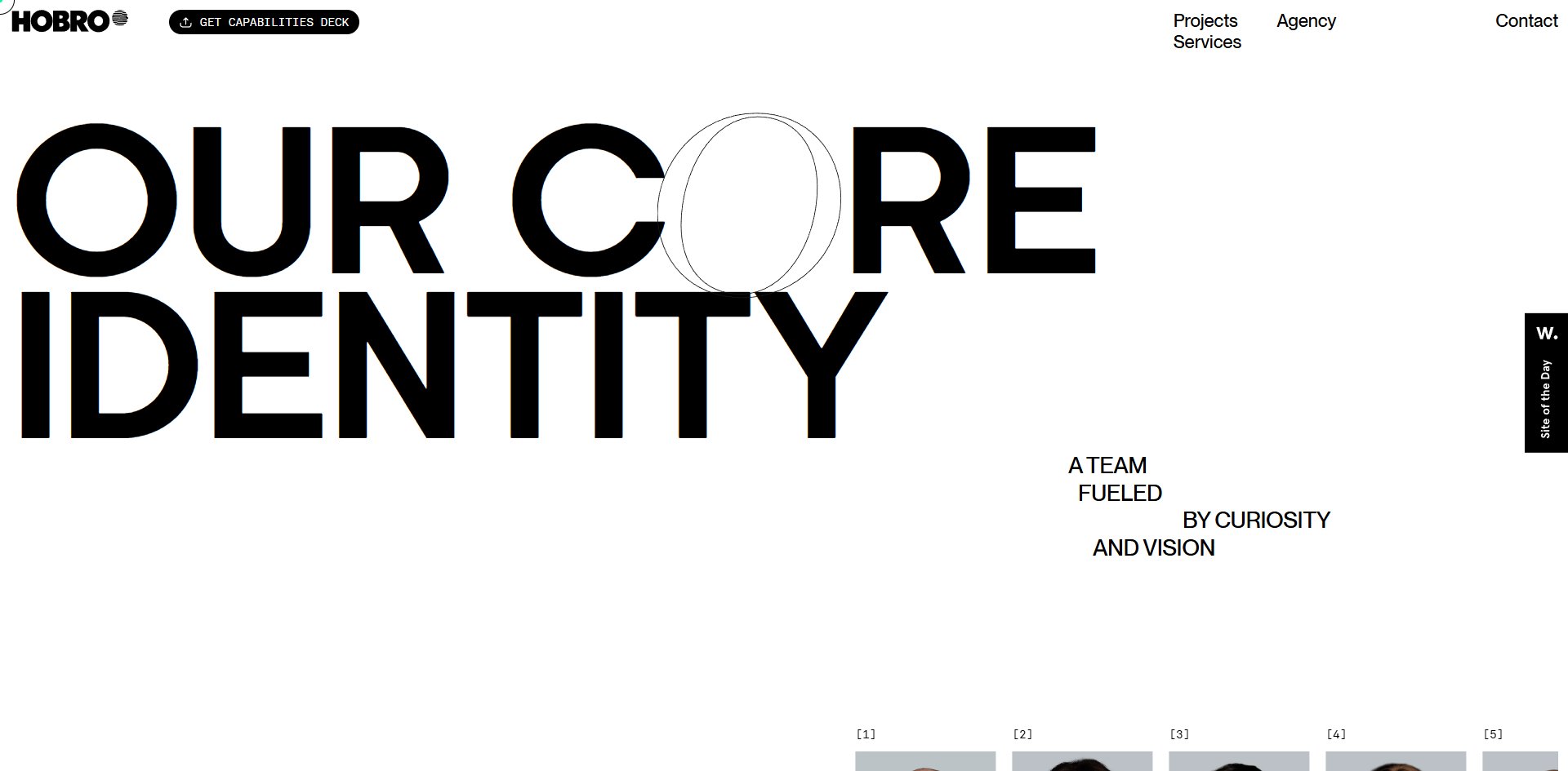 The core identity section, where that O is a separate image